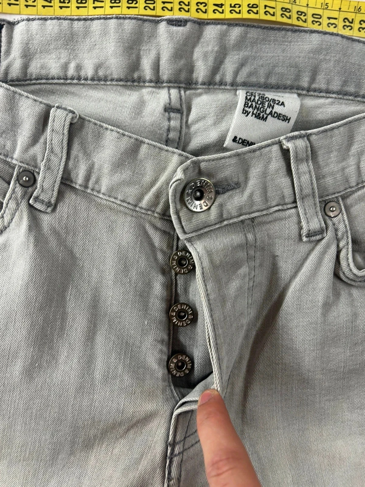Witte grijze vintage slim fit lage taille H&M jeans – photo 11